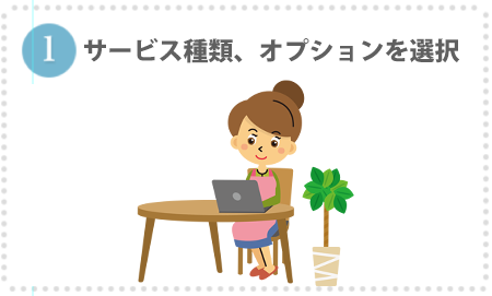 ドレス衣装種類、オプションを選択